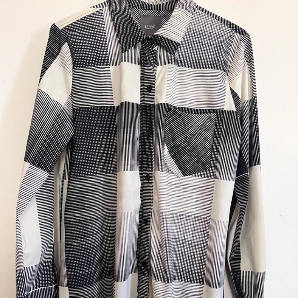 Lysse Schiffer Shirt Black And White Size Medium